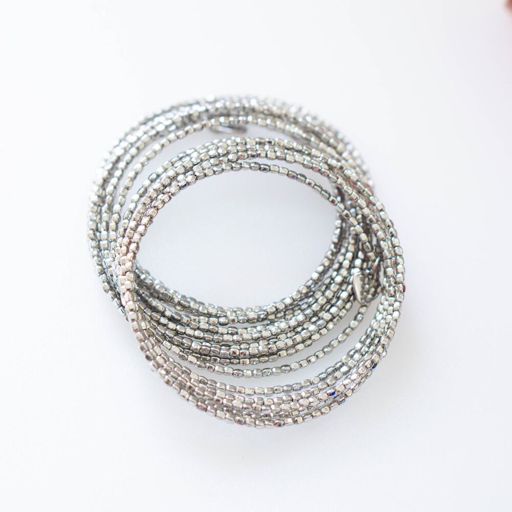Stella & Dot Bardot Spiral Bangle Bracelet Silver - Picture 4 of 5